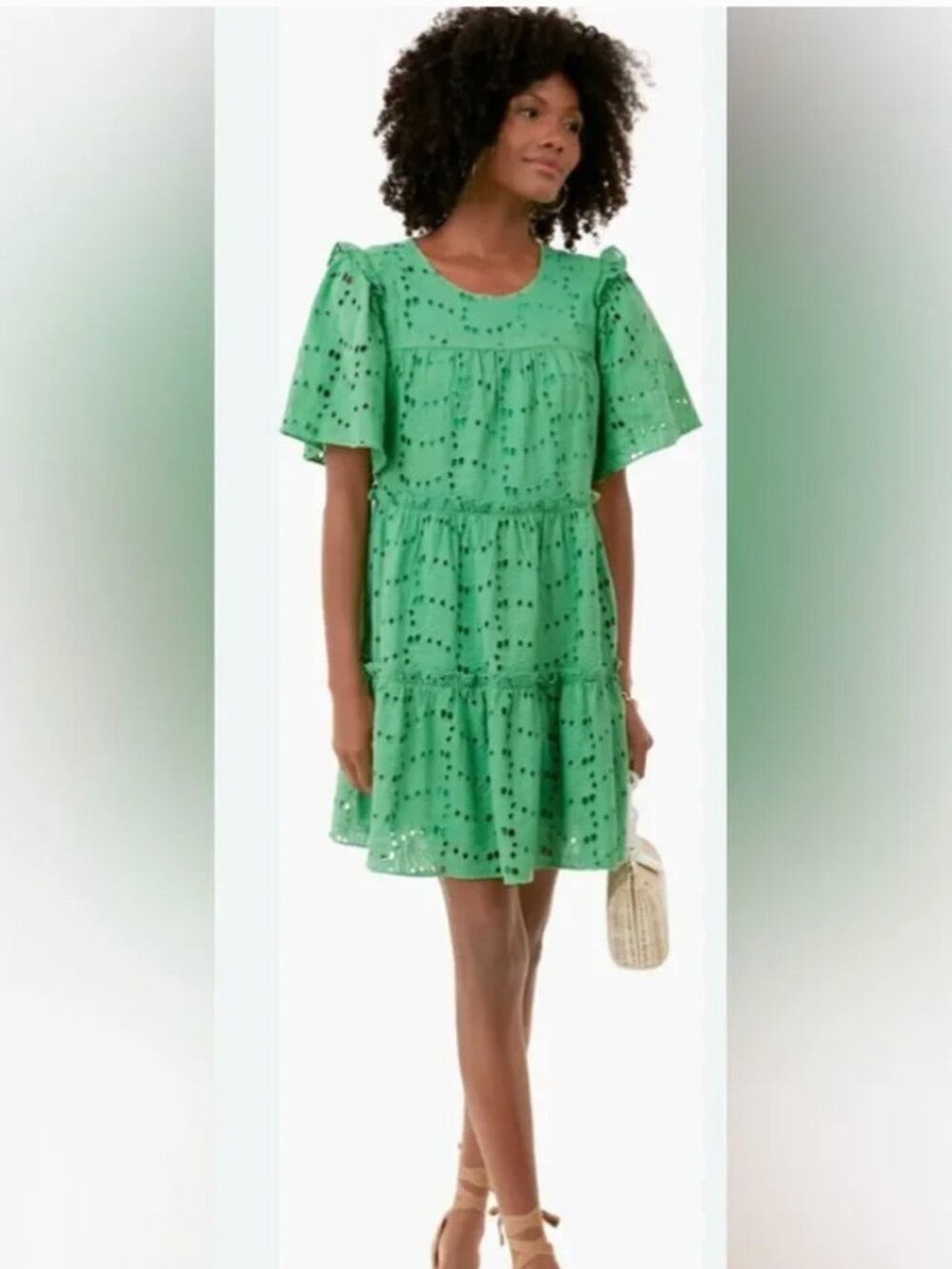 Tuckernuck Hyacinth House Green Eyelet Mollie Babydoll Dress